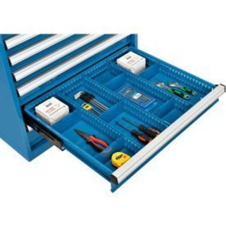GLOBAL EQUIPMENT Divider Kit for 4"H Drawer of Modular Drawer Cabinet 30"Wx27"D, Blue TBAF-A10